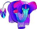 elephant multi coloured  animation
