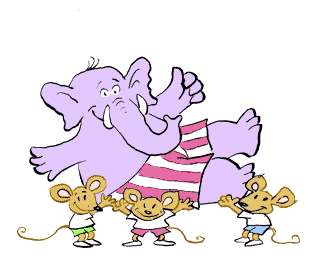 mice giving an elephant birthday bumps animation