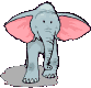 elephant with pink ears animation