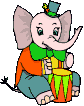 elephant playing drums animation