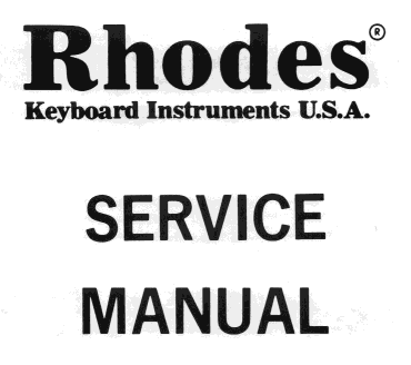 Rhodes Service Manual